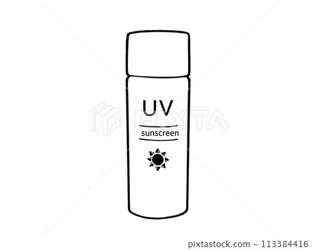Simple line drawing illustration of sunscreen - Stock Illustration ...