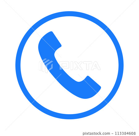 simple blue phone icon simple blue phone icon 113384608