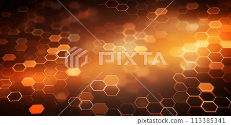 Abstract background with hexagons. Honeycomb pattern. 113385341