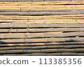 old brown tone bamboo  texture for background 113385356