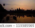 Sunrise at  Angkor Wat is a Buddhist temple complex in Siem Reap, Cambodia 113385565