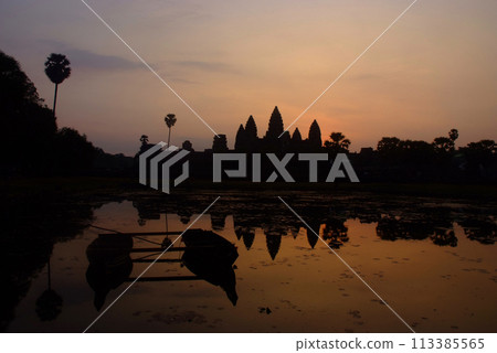 Sunrise at Angkor Wat is a Buddhist temple complex in Siem Reap, Cambodia Sunrise at Angkor Wat is a Buddhist temple complex in Siem Reap, Cambodia 113385565