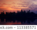 Sunrise at  Angkor Wat is a Buddhist temple complex in Siem Reap, Cambodia 113385571
