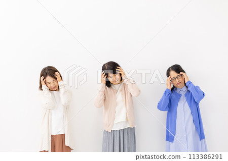 擔心的高級婦女 113386291