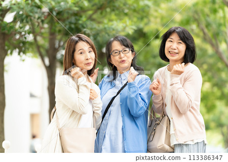 Good friends senior women going out Good friends senior women going out 113386347