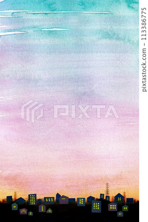 Sunset gradient landscape illustration 113386775