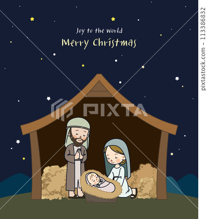 joy to the world christmas illustration 113386832