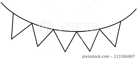colorful triangular flags 113386907