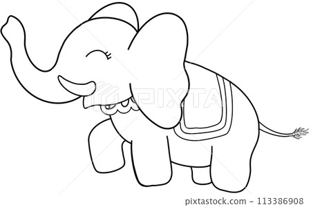 elephant with a smile elephant with a smile 113386908
