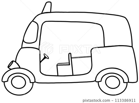 Open three-wheeled taxi 113386911