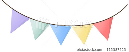 colorful triangular flags 113387223