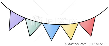 colorful triangular flags 113387238
