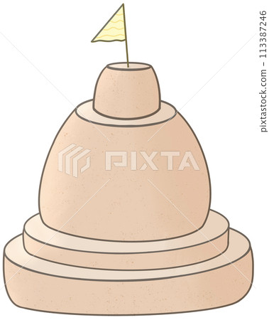 Sand pagoda built during the Songkran festival Sand pagoda built during the Songkran festival 113387246