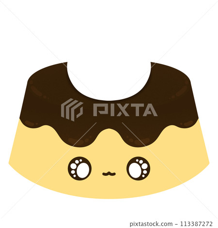 Cute Pudding Mascot Character Kawaii Cartoon illustration Sweet Cartoon Dessert Cartoon Kawaii Pudding Mascot Pudding Happy Pudding Pudding With Topping Whipped Cream Cartoon 113387272