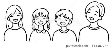 笑臉家庭例證 113387286