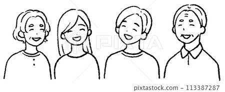 笑臉家庭例證 113387287