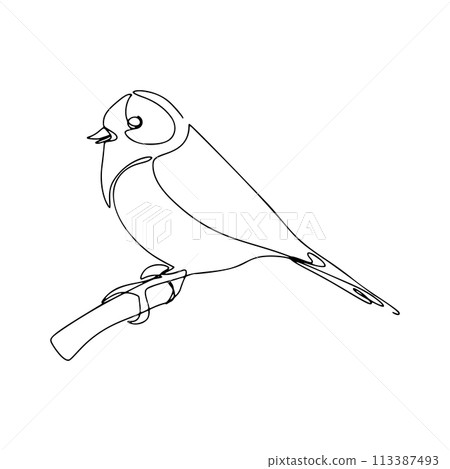 One Continuous Line Bird Illustration 113387493