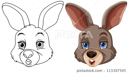 From Sketch to Colorful Cartoon Rabbit From Sketch to Colorful Cartoon Rabbit 113387505