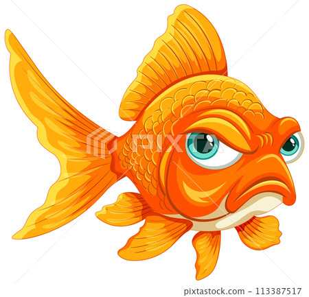 Colorful Cartoon Goldfish Illustration 113387517