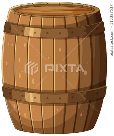 Vintage Wooden Barrel Illustration Vintage Wooden Barrel Illustration 113387537