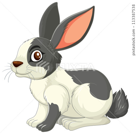Cute Cartoon Bunny Illustration 113387538