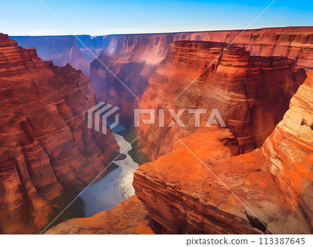 landscape with cliff 113387645