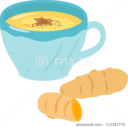 茶杯中的薑黃拿鐵 茶杯中的薑黃拿鐵 113387779