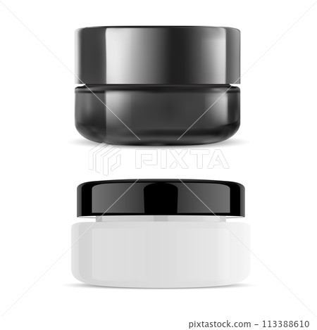 Cosmetic cream jar, isolated vector template blank Cosmetic cream jar, isolated vector template blank 113388610