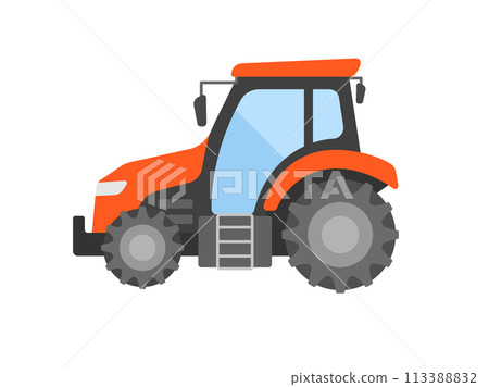 從側面看拖拉機的插圖 從側面看拖拉機的插圖 113388832