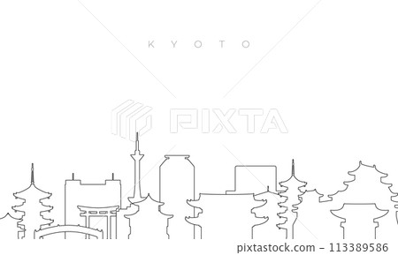 Outline Kyoto skyline. Outline Kyoto skyline. 113389586