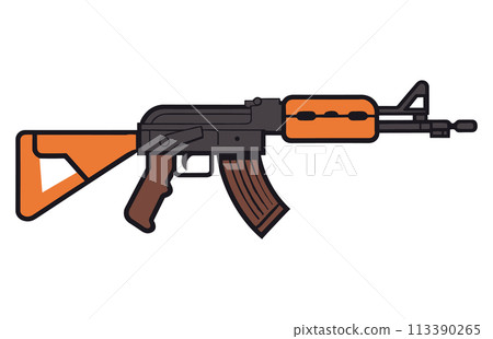 AK47 icon. Kalashnikov machine gun Vector illustration. AK 47 Automatic Rifle Vector 113390265