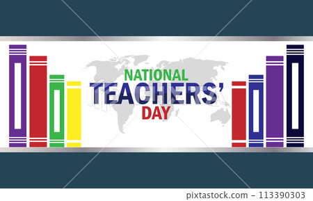 National Teachers Day, background 113390303