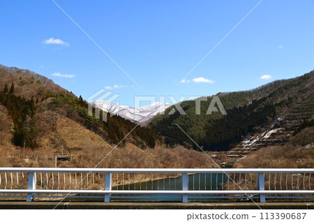 Hayachine Dam in spring 113390687