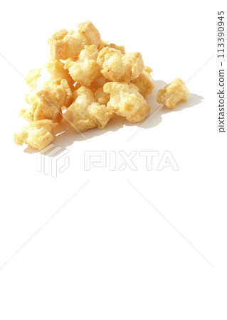 Rice crackers photographed on a white background 113390945