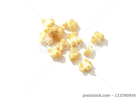 Rice crackers photographed on a white background 113390956