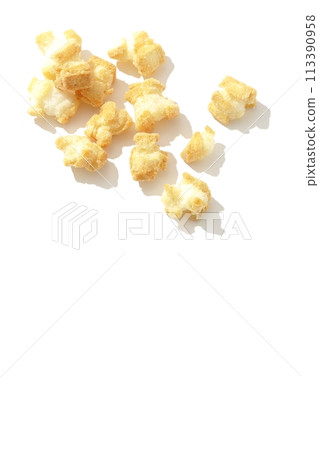 Rice crackers photographed on a white background 113390958