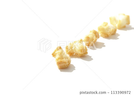 Rice crackers photographed on a white background 113390972