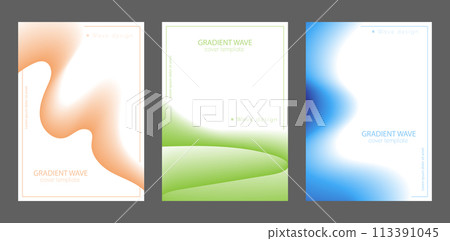 Colorful gradient wave. Abstract color form is a creative template for interior design, posters, banners, covers and prints Colorful gradient wave. Abstract color form is a creative template for interior design, posters, banners, covers and prints 113391045