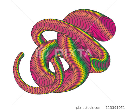 The spiral. The dynamic shape of the parallel lines creates the illusion of volume. A design element for creative ideas 113391051