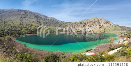 Lake Kournas on Crete island, Greece 113391228