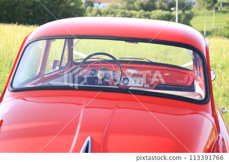old red skoda car veteran 113391766