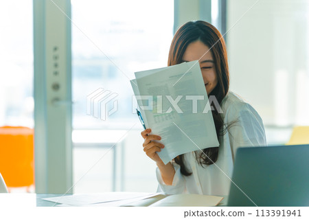 Portrait of a beautiful business woman: image cut Portrait of a beautiful business woman: image cut 113391941