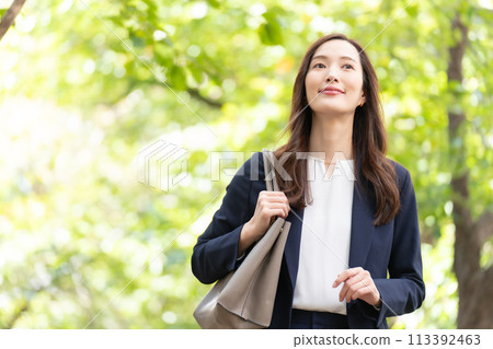 新鮮綠色的女商人 新鮮綠色的女商人 113392463