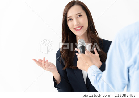 Interview female face to face 113392493