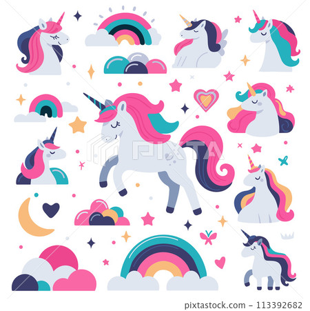 Illustration of a cute unicorns Illustration of a cute unicorns 113392682