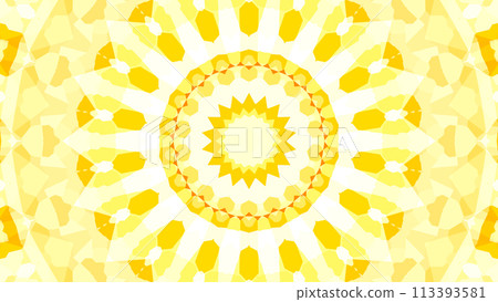 Orange Sun Sunflower Kaleidoscope Beautiful geometric pattern [There is another Ver] 113393581