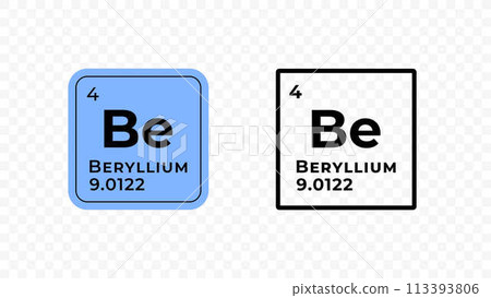Beryllium, chemical element of the periodic table vector design Beryllium, chemical element of the periodic table vector design 113393806