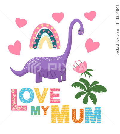 Scandinavian hand drawn illustration with dinosaur, dragon for greeting card, t-shirt, print, stickers, poster design Scandinavian hand drawn illustration with dinosaur, dragon for greeting card, t-shirt, print, stickers, poster design 113394041