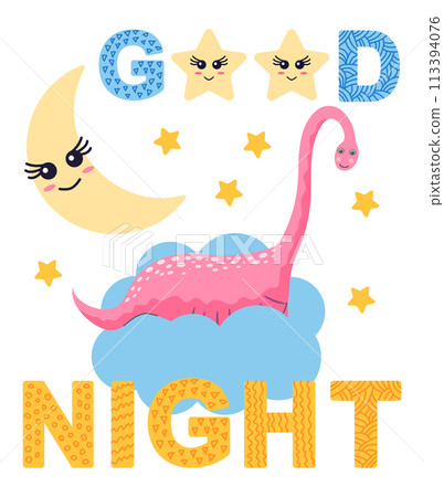 Scandinavian hand drawn illustration with dinosaur, dragon for greeting card, t-shirt, print, stickers, poster design Scandinavian hand drawn illustration with dinosaur, dragon for greeting card, t-shirt, print, stickers, poster design 113394076