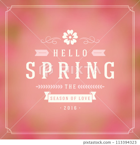 Spring Vector Typographic Greeting Card or Poster Design. 113394323